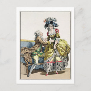 Postal Elegante caballero proponiendo a una dama en un 'M