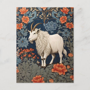 Postal Elegante cabra de montaña William Morris inspirado