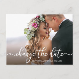 Postal Elegante Caligrafía Cambiar La Fecha Nueva