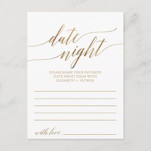 Postal Elegante caligrafía de oro Cita de ideas nocturnas