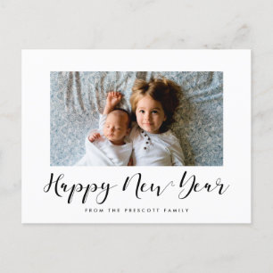 Postal Elegante caligrafía Feliz Año Nuevo foto