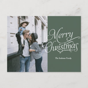 Postal Elegante caligrafía Fotos navideñas de navidad 