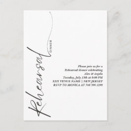 Postal Elegante Caligrafía Negra Ensayo Mínimo Blanco