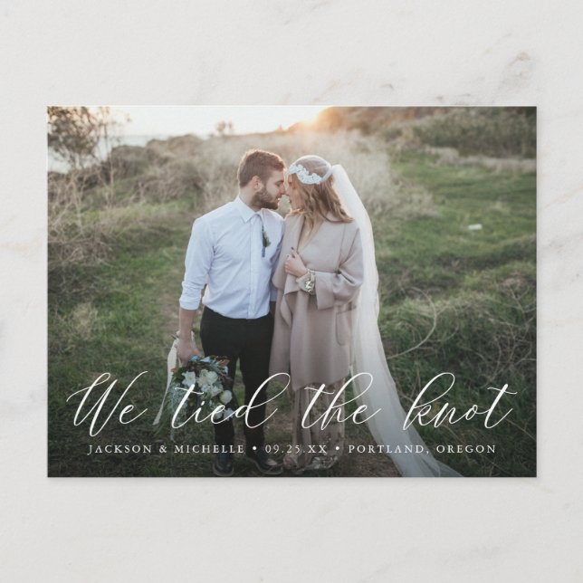 Postal Elegante Caligrafía Que Amarramos El Nudo (Anverso)