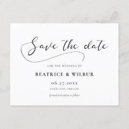 Postal Elegante caligrafía romántica Guardar la fecha
