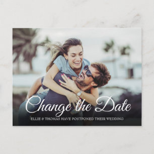 Postal Elegante Cambio de Fecha Aplazada Foto Script