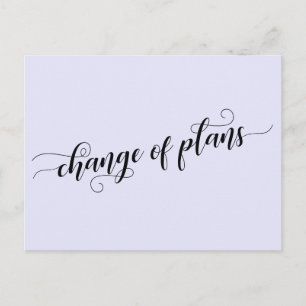 Postal Elegante cambio de lavanda de planes Boda pospuest