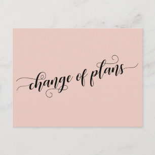 Postal Elegante cambio de planes de Rubor pospuesto Boda