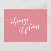 Elegante cambio rosado de planes pospuesto Boda