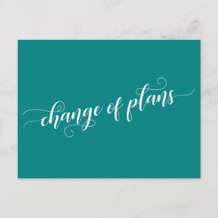 Postal Elegante cambio Verde azulado de planes posponemos