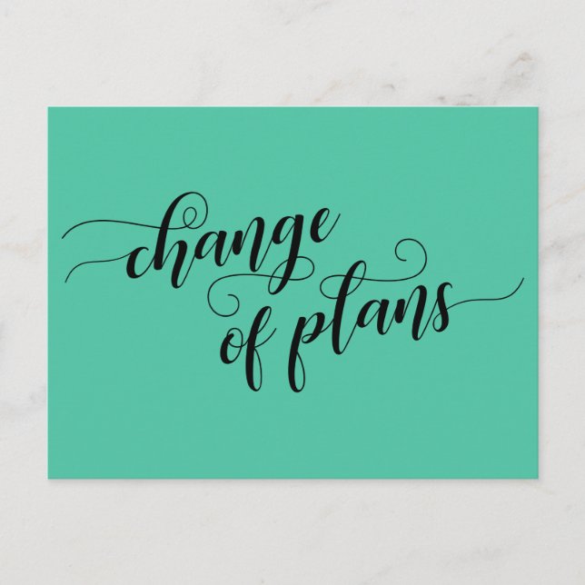 Postal Elegante cambio verde de planes postergó Boda (Anverso)