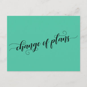 Postal Elegante cambio verde de planes postergó Boda