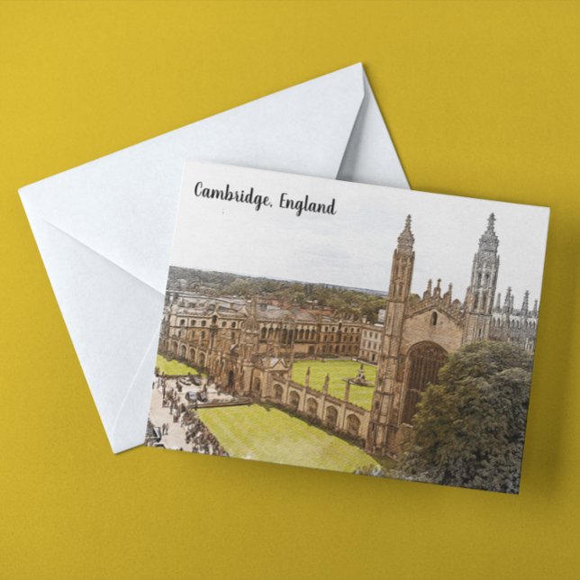 Postal Elegante Cambridge Inglaterra Reino Unido Vista Pa (cambridge england postcard)