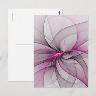 Postal Elegante Caos Moderno Arte Abstracto Fractal Rosa