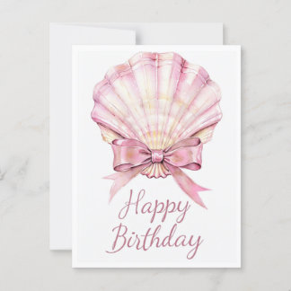 Postal Elegante carta de cumpleaños acuarela con vieira