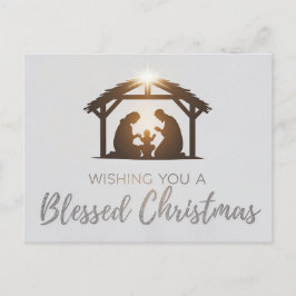 Postal Elegante carta de Navidades de la escena de la Nat