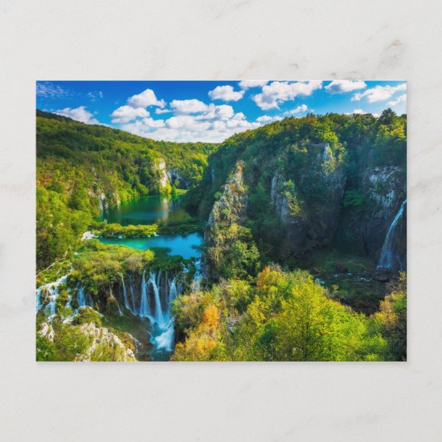 Postal Elegante cascada escénica, Croacia (Anverso)