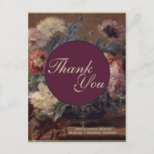 Postal Elegante cesta de peonías rosa azul de Biva