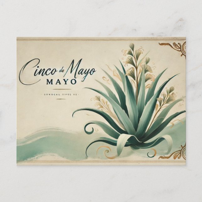 Postal elegante Cinco de Mayo (Anverso)