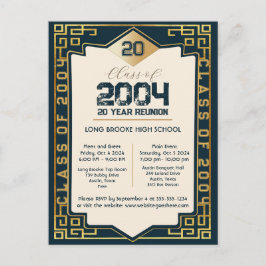 Postal Elegante clase Art Déco de 2004 Reunión 20 años de