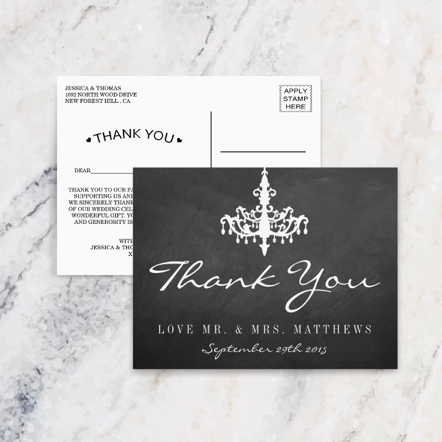 Postal Elegante colección de Bodas de Chalkboard (Subido por el creador)