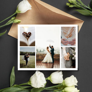 Postal Elegante Collage De Bodas Gracias