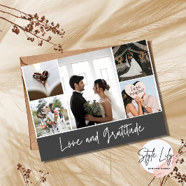 Postal Elegante Collage de fotos de bodas gracias