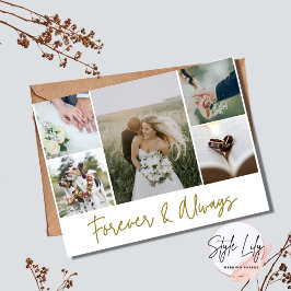 Postal Elegante Collage de fotos de Bodas Gracias Presupu