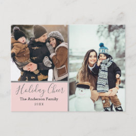 Postal Elegante Collage de fotos Rubor Holiday Cheer Silv