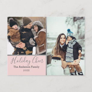 Postal Elegante Collage de fotos Rubor Holiday Cheer Silv