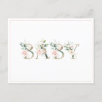 Elegante color de agua rosa Rubor Baby Shower