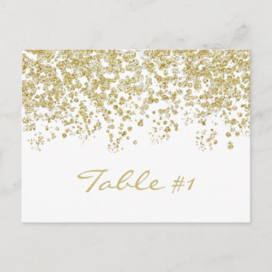 Postal Elegante confeti de polika-puntos de oro Número de