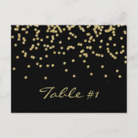 Elegante confeti de polika-puntos de oro Número de