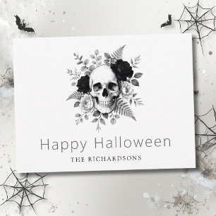 Postal Elegante cráneo gótico de Halloween