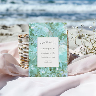 Postal Elegante cristal de vidrio marino salve la fecha