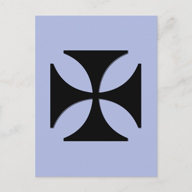 Postal Elegante Cross Pattee Black Casper Blue Minimalist (Anverso)
