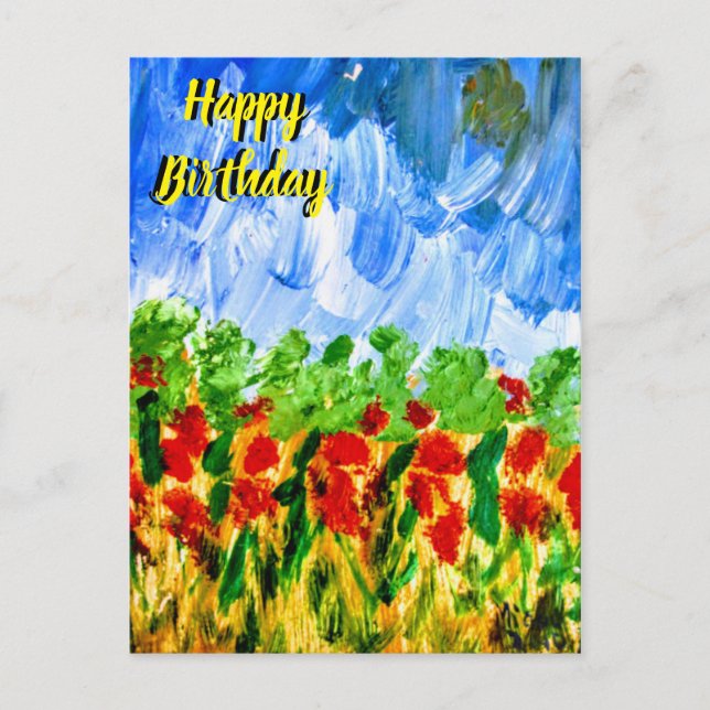 Postal Elegante cumpleaños feliz (Anverso)