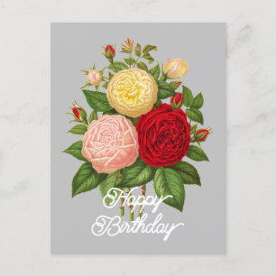 Postal Elegante Cumpleaños Vintage Céline Forestier Rosa