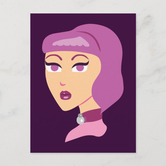 Postal Elegante dama araña (Anverso)