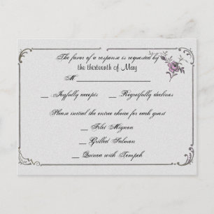 Postal elegante de RSVP del marco de Deco del