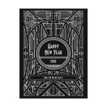 Elegante deco de arte retro Feliz Año Nuevo