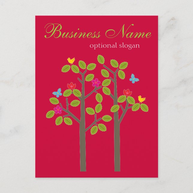 Postal elegante del rojo del boutique (Anverso)