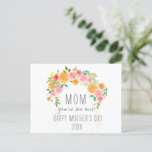 Postal Elegante Día de la Madre con flores