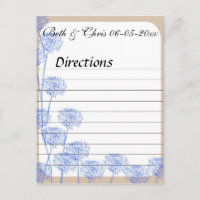 Elegante dirección Boda de Dandelion azul