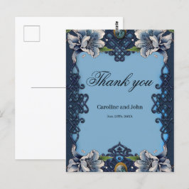 Postal Elegante diseño celta azul