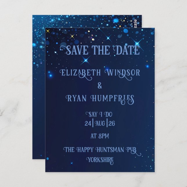 Postal Elegante diseño de espuma verde para Boda (Anverso / Reverso)