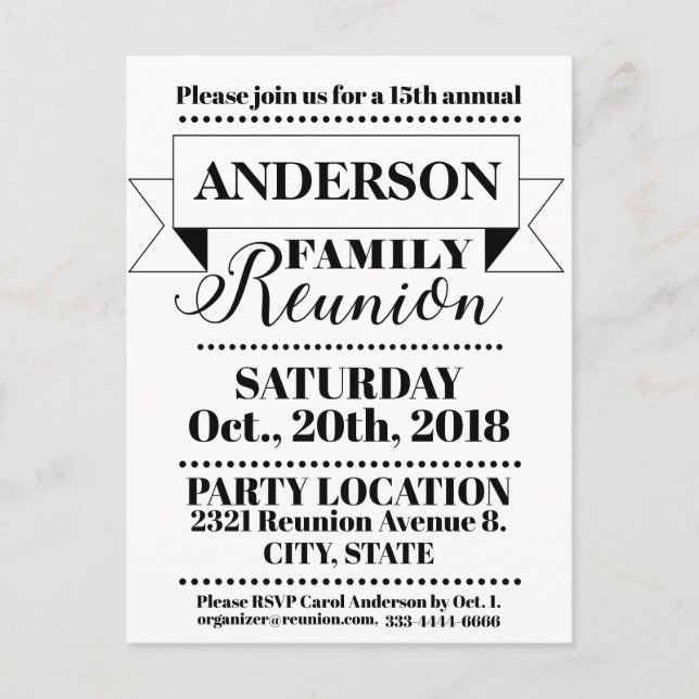 Postal Elegante diseño de reuniones familiares de estilo  (Anverso)