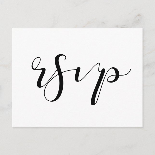 Postal Elegante diseño RSVP (Anverso)