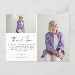 Postal Elegante Dos Fotos Simpatía Funeral Gracias