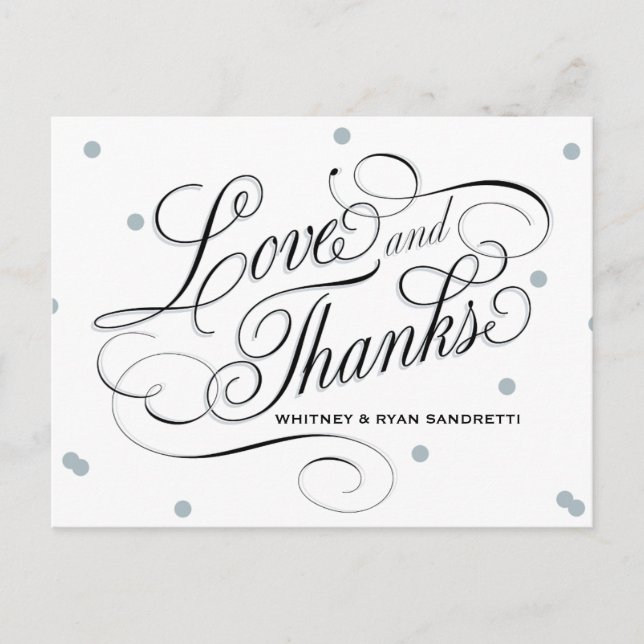 Postal Elegante Dot Silver Gracias (Anverso)